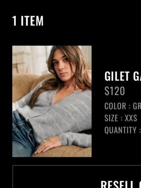 Sezane Gaspard Cardigan Gris Chiné / Argent - Size XXS